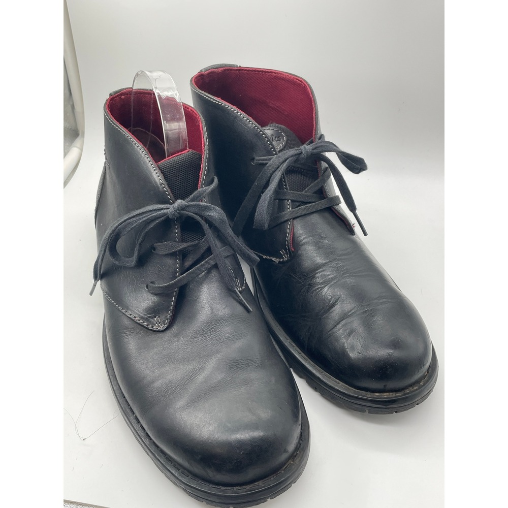 Clarks Mens Black Leather Chukka Boots Lug Sole Ankle Desert Boot 82490 Size 10M